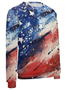 Men Texture American Flag Pattern Casual Sweatshirt