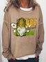 Women Funny Bee Blessed Gnome Simple Sweatshirts
