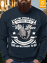 Men Wife’s Place That Led Me Straicht To Her Fleece Regular Fit Crew Neck Text Letters Sweatshirt