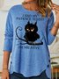 Womens Black Owl Cute Owl I Had My Patience Tested I’m Negative Casual Tops