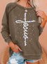 Womens Christmas Begins With Christ Crew Neck Sweatshirt