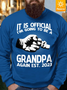 Men It Is Official I’m Going To Be A Grandpa Again Est Fleece Cotton-Blend Casual Regular Fit Sweatshirt