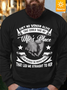 Men Wife’s Place That Led Me Straicht To Her Fleece Regular Fit Crew Neck Text Letters Sweatshirt
