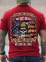 Men's Stay Low Go Fast Funny Veteran''s Day Flag Skull Loose Casual Cotton T-Shirt