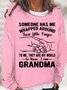 Womens Grandma And Grandkids Letter Print Gift Crew Neck Sweatshirts