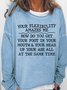 Womens  Funny Letters Crew Neck Casual Sweatshirts
