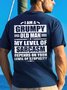 Men's I Am Grumpy Old Man Funny Cotton Text Letters Casual T-Shirt