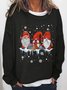 Women Christmas Gnomies Santa Crew Neck Simple Text Letters Sweatshirts