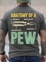 Men's Anatomy Of A Pew Funny Text Letters Cotton T-Shirt