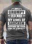 Men's I Am Grumpy Old Man Funny Cotton Text Letters Casual T-Shirt