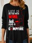 Lilicloth X Abu Life Is Better With Wine And A Campfire Women's Long Sleeve T-Shirt