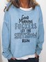 Women Funny Word Good Morning Fuckers Let The Shitshow Begin Text Letters Crew Neck Sweatshirts