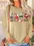Womens Christmas Coffee Casual Crew Neck Tops