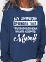 Womens Funny Letter Crew Neck Sweatshirts