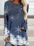 Women's Snowflake Regular Fit Christmas Long sleeve Dress