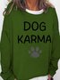 Lilicloth X Y Dog Karma With Paw Women's Simple Crew Neck Sweatshirts