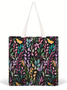 Butterfly Plant All Over Print Animal Graphic Shopping Totes