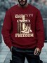 Men's One Died For Your Soul One Died For Your Freedom Faith Cross Flag Print Casual America Flag Cotton-Blend Sweatshirt