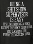 Women Funny Word Being a shit show supervisor is easy Text Letters Crew Neck Sweatshirt