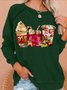 Womens Christmas Coffee Santa Print Sweatshirts