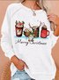 Womens  Merry Christmas Casual Letters Sweatshirts