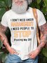 Men's I Don't Need Anger Management I Need People To Stop  Funny Loose Text Letters Cotton T-Shirt
