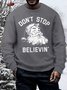 Men's Don't Stop Believin' Christmas Santa Casual Sweatshirt