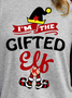 Lilicloth X Paula I‘m The Gifted Elf Women's Christmas Long Sleeve Buffalo Plaid T-Shirt
