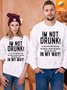 Unisex Funny Text Letters I Am Not Drunk UV Color Changing Sweatshirt