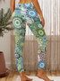 Women Geometric Floral Print Abstract Regular Fit Leggings