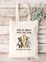 God Is Great Dogs Are Good And People Are Crazy Animal Graphic Shopping Tote