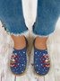 Christmas Blue Lightweight Soft Flats Canvas Footwear