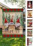 Christmas Garden Flag Red Christmas Elf Faceless Old Man Snowman Print Holiday Party Props