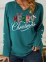 Women Merry Christmas Hat Moose Regular Fit Sweatshirt