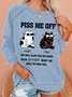 Women's Funny We Will Slap You So Hard Even Google Won't Be Able To Find You Grumpy Cat Graphic Text Letters Casual Sweatshirt