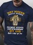 Men's Way Maker My God Text Letters Cotton T-Shirt