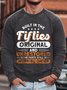 Men's Fun Fifties Graphic Print Text Letters Loose Crew Neck Sweatshirt