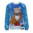Womens Christmas Winter Cat Print Sweatshirt