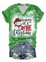 Women Dreaming Of A Wine Christmas Tie Dye Print Christmas T-Shirt