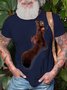 Mens Cute Squirrel Graphic Print Animal Casual Cotton T-Shirt
