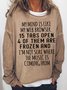 Women's My Mind Is Like Web Browser Funny Casual Text Letters Cotton-Blend Sweatshirt