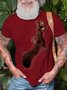 Mens Cute Squirrel Graphic Print Animal Casual Cotton T-Shirt