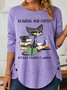 Womens Reading And Coffee Because Murder Is Wrong FUN Crew Neck Casual Top