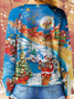 Women Raglan Sleeve Christmas Crew Neck Casual Sweatshirt