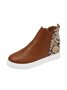 Snake Print Stitching Casual Inner Heightening Ankle Boots