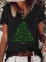Womens Christmas Casual Crew Neck T-Shirt