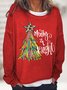 Women's Merry And Bright Christmas Tree Graphic Print Casual Crew Neck Sweatshirt