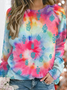 Lilicloth x Iqs Tie Dye Print With Flower Pattern Women's Sweatshirt