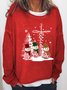 Women's Snowman Christmas Print Crew Neck Sweatshirt