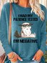 Women's I Had My Patience Tested I'm Negative Cat Funny Sarcasm Long Sleeve Top